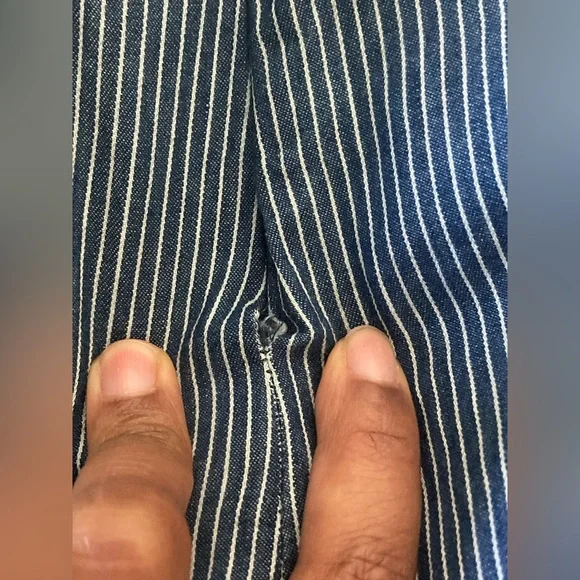 Blashe Blue & White Striped Romper. Size Medium. - Picture 6 of 9